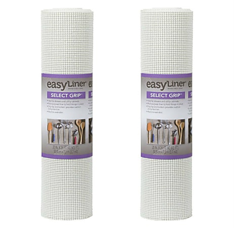 Duck Brand 281877 Select Grip EasyLiner Non Adhesive Shelf And Drawer Liner  20 x 24 White Pack Of 2 Rolls - Office Depot